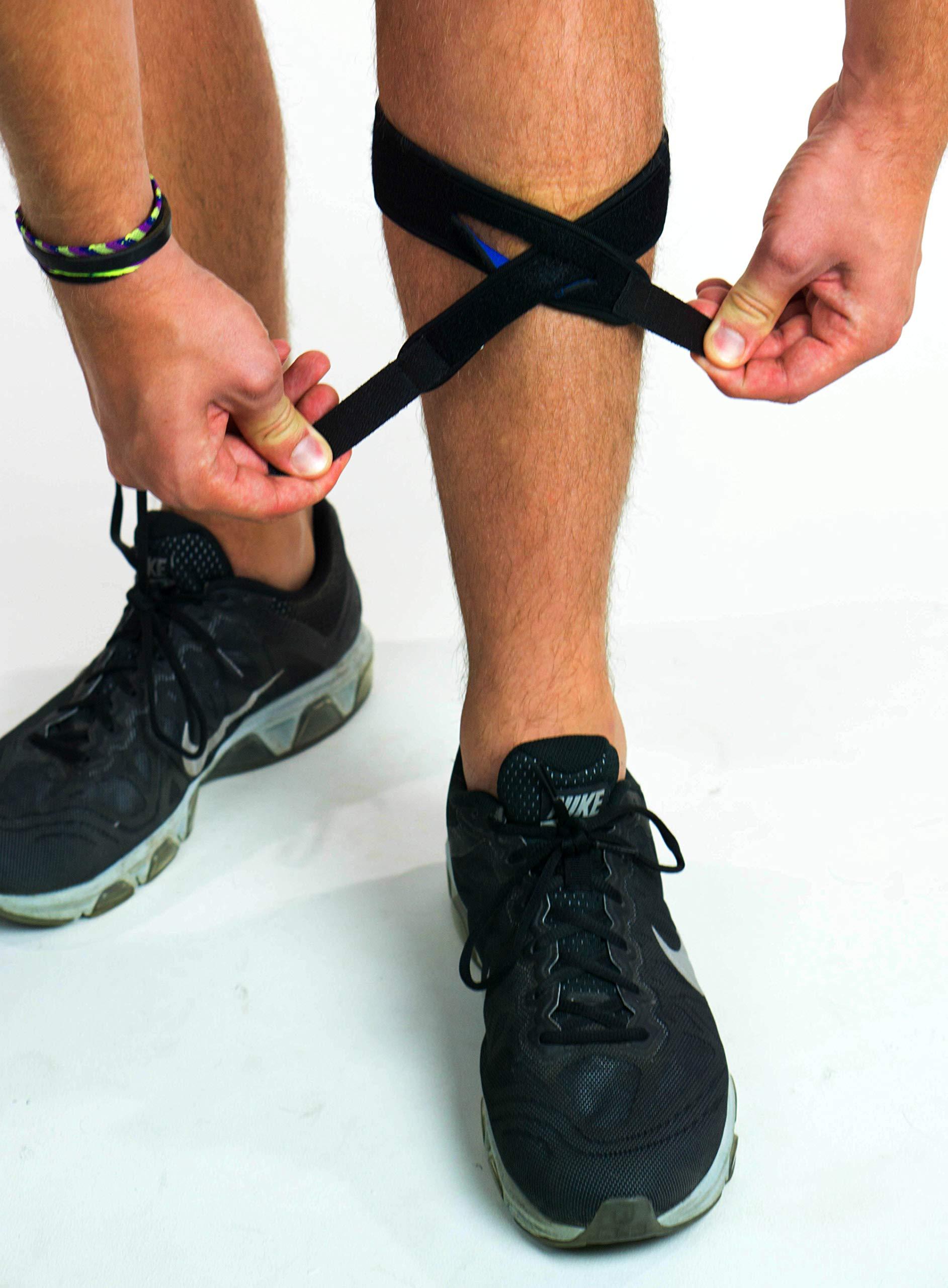 CROSSTRAP CROSSTRAP Shin Splint Support Strap | Adjustable Neoprene Shin Splint & Leg Compression Support Strap | for Strains, Injuries, Pain, Pulled Muscles, Torn Calf | for Men & Women | 1 Strap (Small)