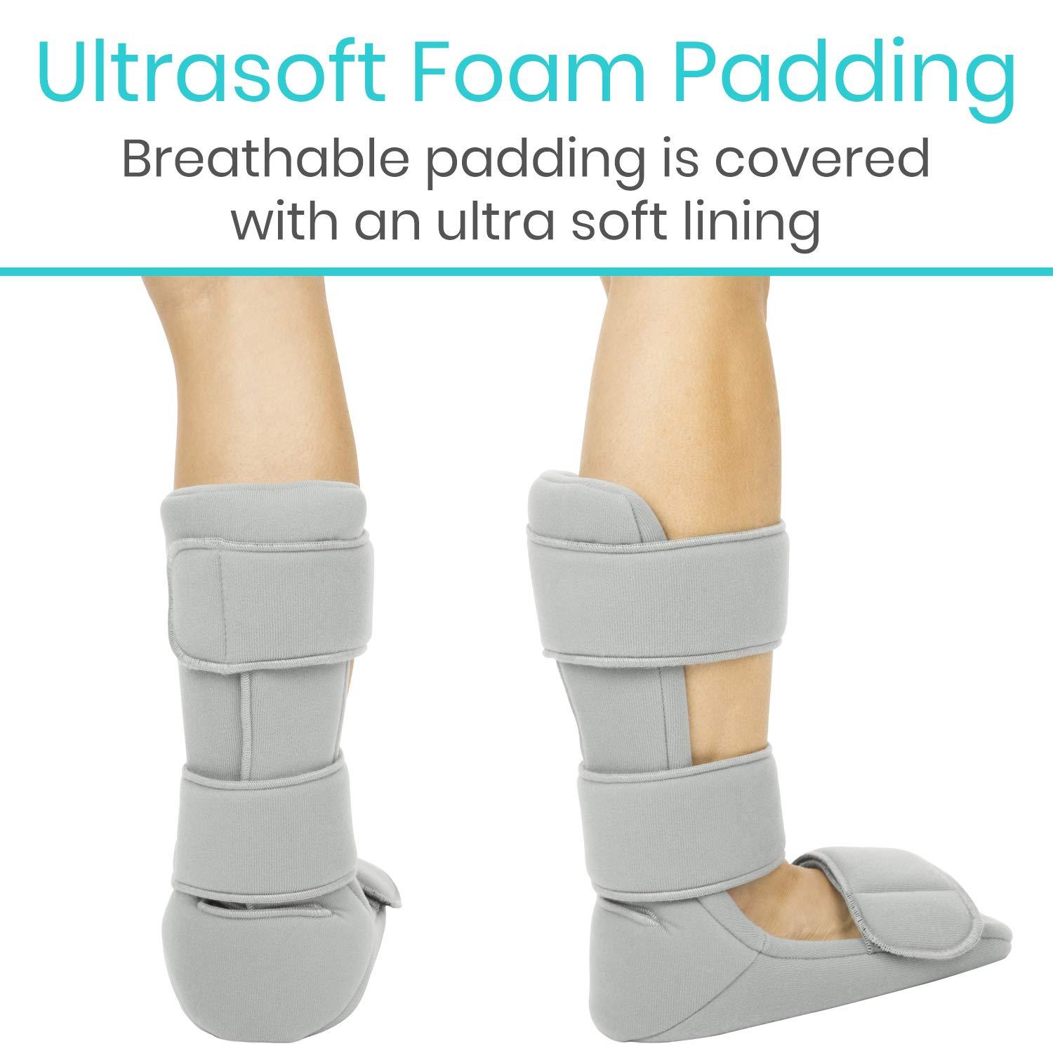 Vive Vive Plantar Fasciitis Night Splint Plus Trigger Point Stretch Wedges - Soft Leg Brace Support, Orthopedic Sleeping Immobilizer Stretch Boot (Medium: Men\'s: 5.5-8, Women\'s 7-9.5)