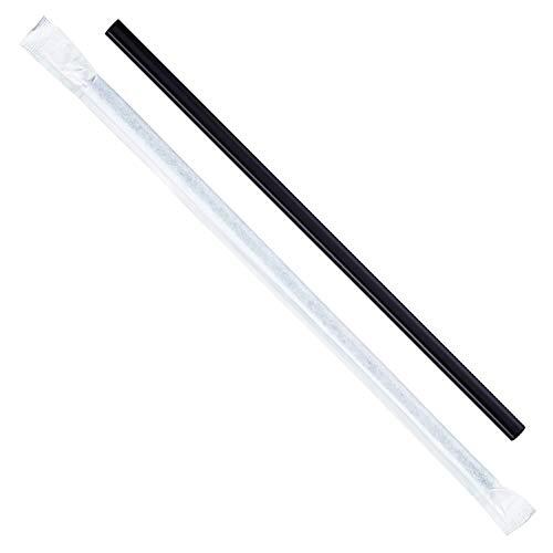 Karat Karat C9075 (Black) 9" Giant Straws (8mm Diameter), Paper-Wrapped, Solid Black, 1-(Pack) (Pack of 2500)