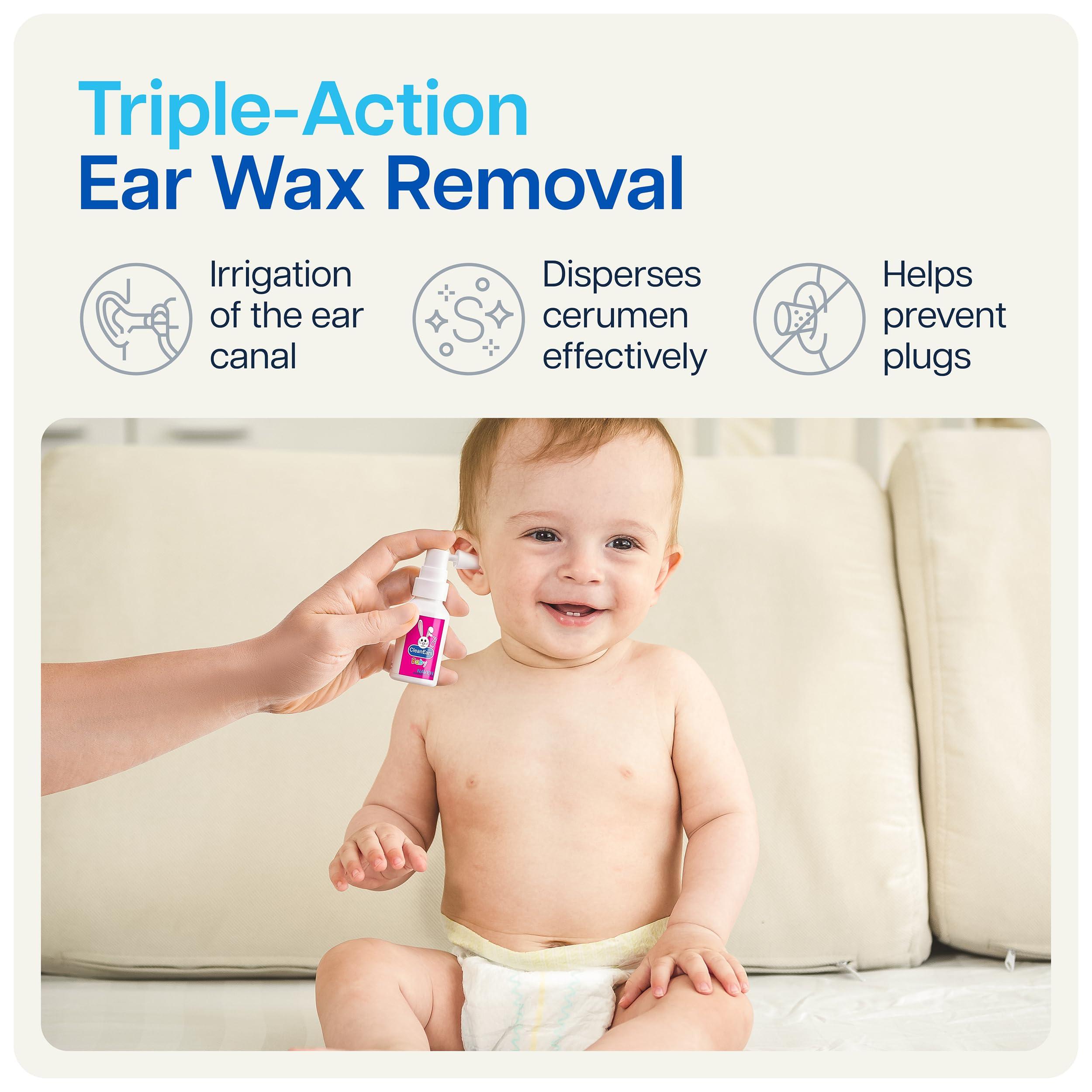 NAVEH PHARMA NAVEH PHARMA CleanEars Baby | Fast-Acting Ear Wax Removal Drops | Breaks Down & Dissolves Wax in Just 1 Treatment | Clinically Proven to Be 300% More Effective | All-Natural, Gentle & Safe | 1 Fl Oz