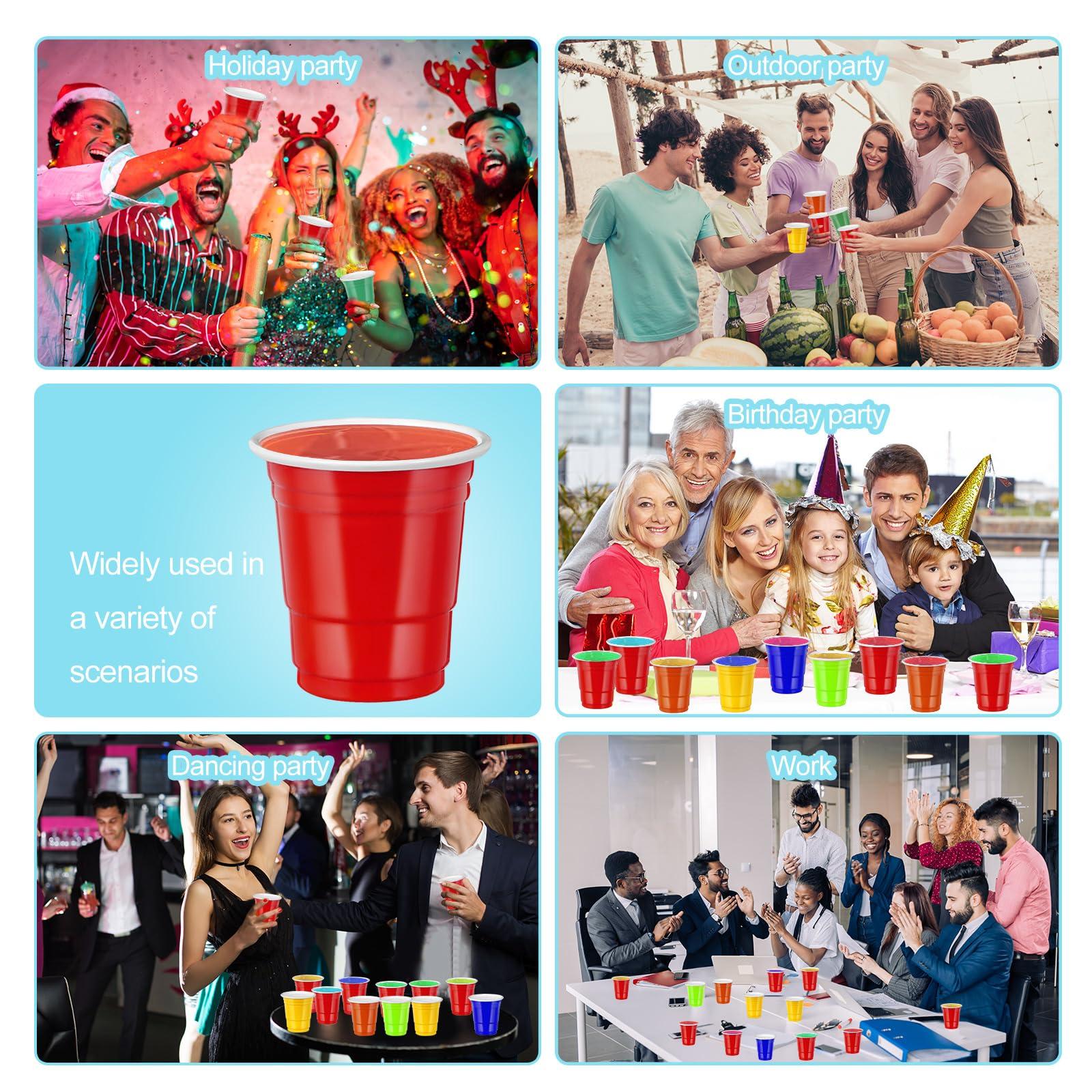 cssopenss 500 pcs 2 oz Colored Plastic Shot Glasses Colorful shot cups neon shot glasses plastic for drinking Tastings served Snacks Jello Tastings and Samples(10 Color)