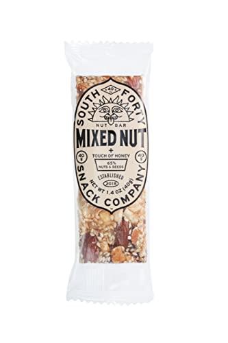 SOUTH FORTY SNACKS South 40 Snacks Pistachio and Mixed Nut Bar, Extra Crunchy Nut Snack Bar, Simple Ingredients, Honey and Sugar, Unique Delicious Healthy Nut Clusters, Individually Wrapped (40g Bar, Pack of 12)