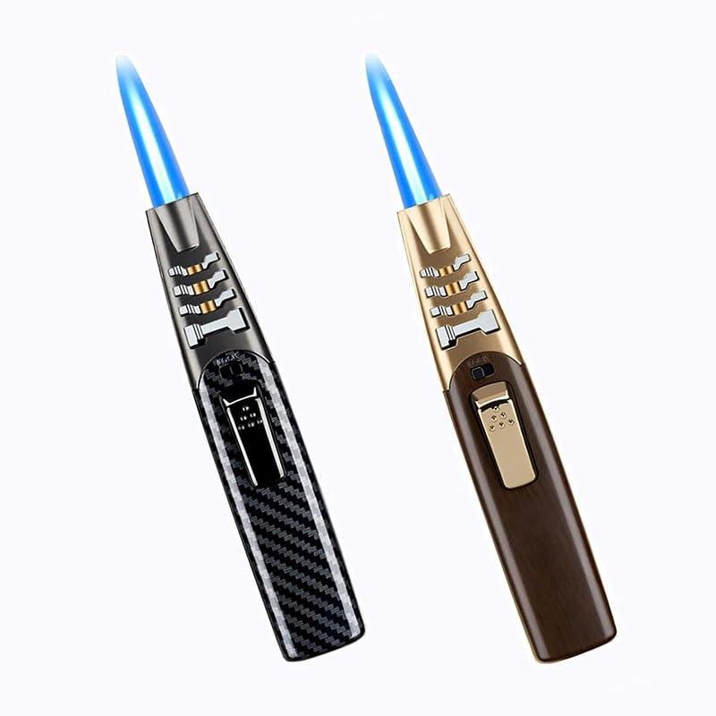 HUZHUAN HUZHUAN Fireblaze Electric Lighter Fire Blaze Lighter Powerful Adjustable Blue Flame Butane Torch Lighter Waterproof and Windproof Fireblaze Lighter Blaze Flame Lighters(2pack a)