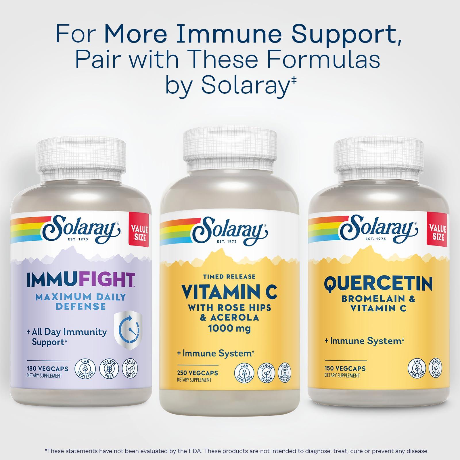 SOLARAY SOLARAY Vitamin C with Rose HIPS & Acerola | Two-Stage Timed-Release Formula | 1000mg | 24-Hour Immune Support & Antioxidant Supplement | 250 Ct.