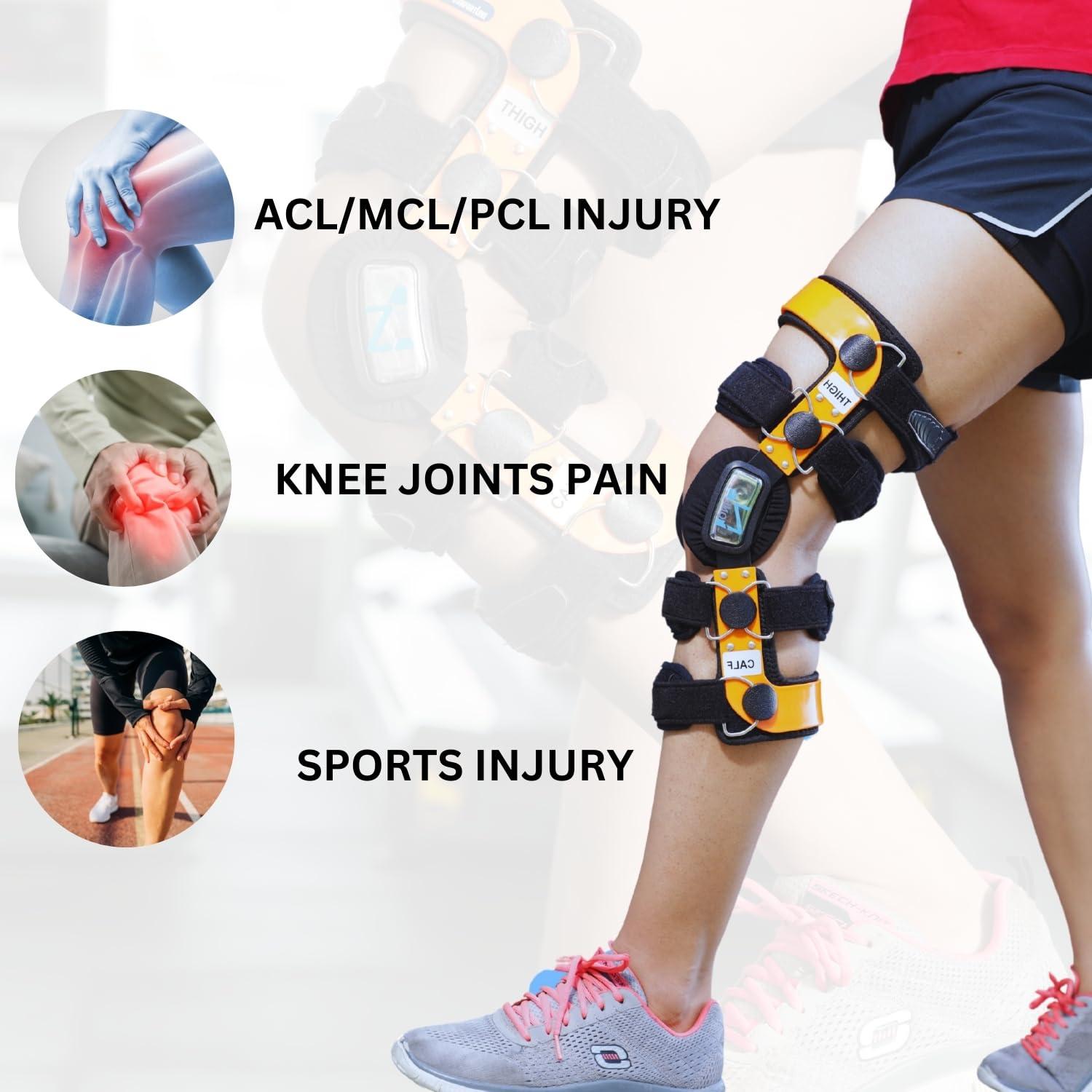 Z ONE Z1 K2 Knee Brace Ideal for Prevention PCL ACL MCL LCL/Meniscus Tear/OA/Arthritis/Osteoarthritis/Ligament Tear/Running/Sports Injury/Joint Pain/Offloader ~ Men ~ Women (S7)