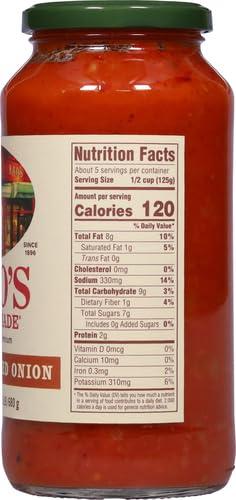 Rao\'s Homemade Rao\'s Homemade Caramelized Onion Sauce, 24 oz, Caramelized Onion and Tomato Sauce, All Purpose, Keto Friendly Pasta Sauce, Premium Quality Tomatoes from Italy