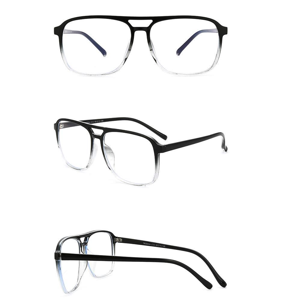 ACXZ Computer Glasses Blue Light Blocking for Men and Women, Aviator Reading Glasses, Oversized Fashion Anti-UV Reader Eyeglasses