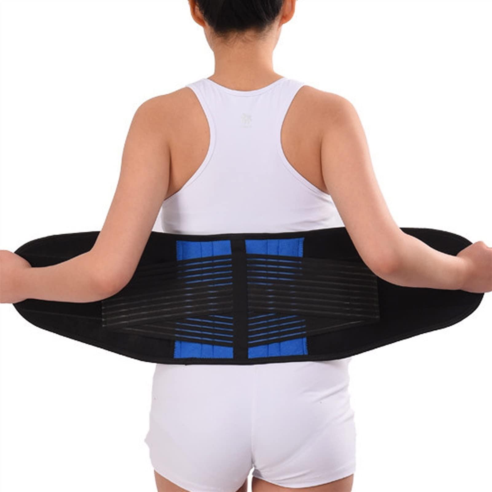 XMSM Plus Size L-6XL Waist Back Brace Support Belt for Men & Women Back Pain Relief Massage Shaper Belt Lower Lumbar Decompression Belt Post Surgery Girdles (Color : Blue, Size : X-Large)