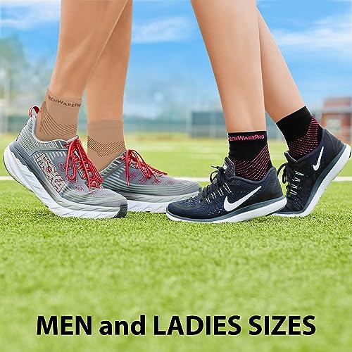 TechWare Pro TechWare Pro Plantar Fasciitis Socks Therapy Grade Targeted Cushion Compression Socks for Men & Women. Ankle Brace Foot Sleeve & Arch Support for Achilles Tendonitis & Heel Pain Relief Beg/Beg LRG