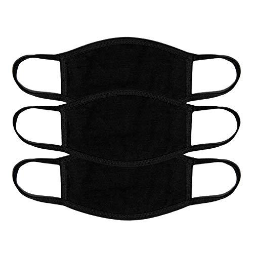 N/ Black Cotton Face Masks for Women - 6 Pack - Bulk - Breathable, Reusable, Cotton (6)