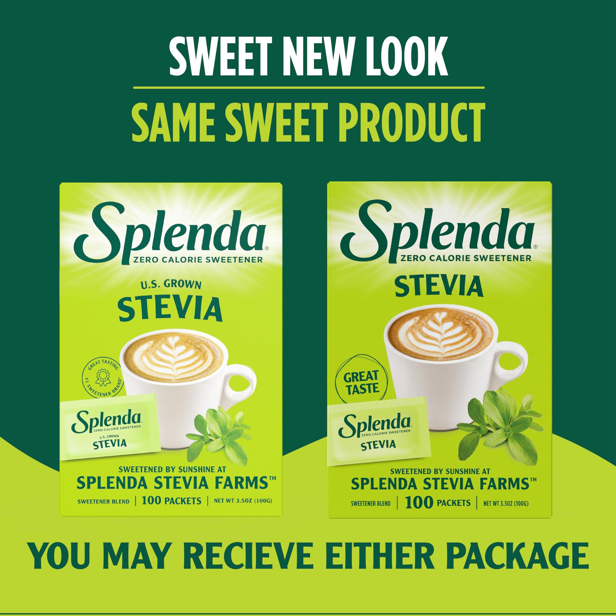 SPLENDA SPLENDA Stevia Zero Calorie Sweetener, Sugar Substitute Packets, 100 Count (Pack of 1)