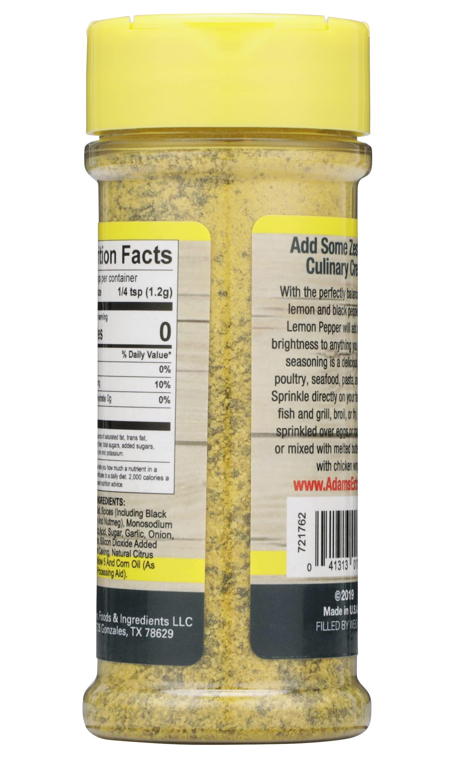 Adams Extract Adams Lemon Pepper Seasoning, 4.94 Ounce Bottle (Pack of 6)