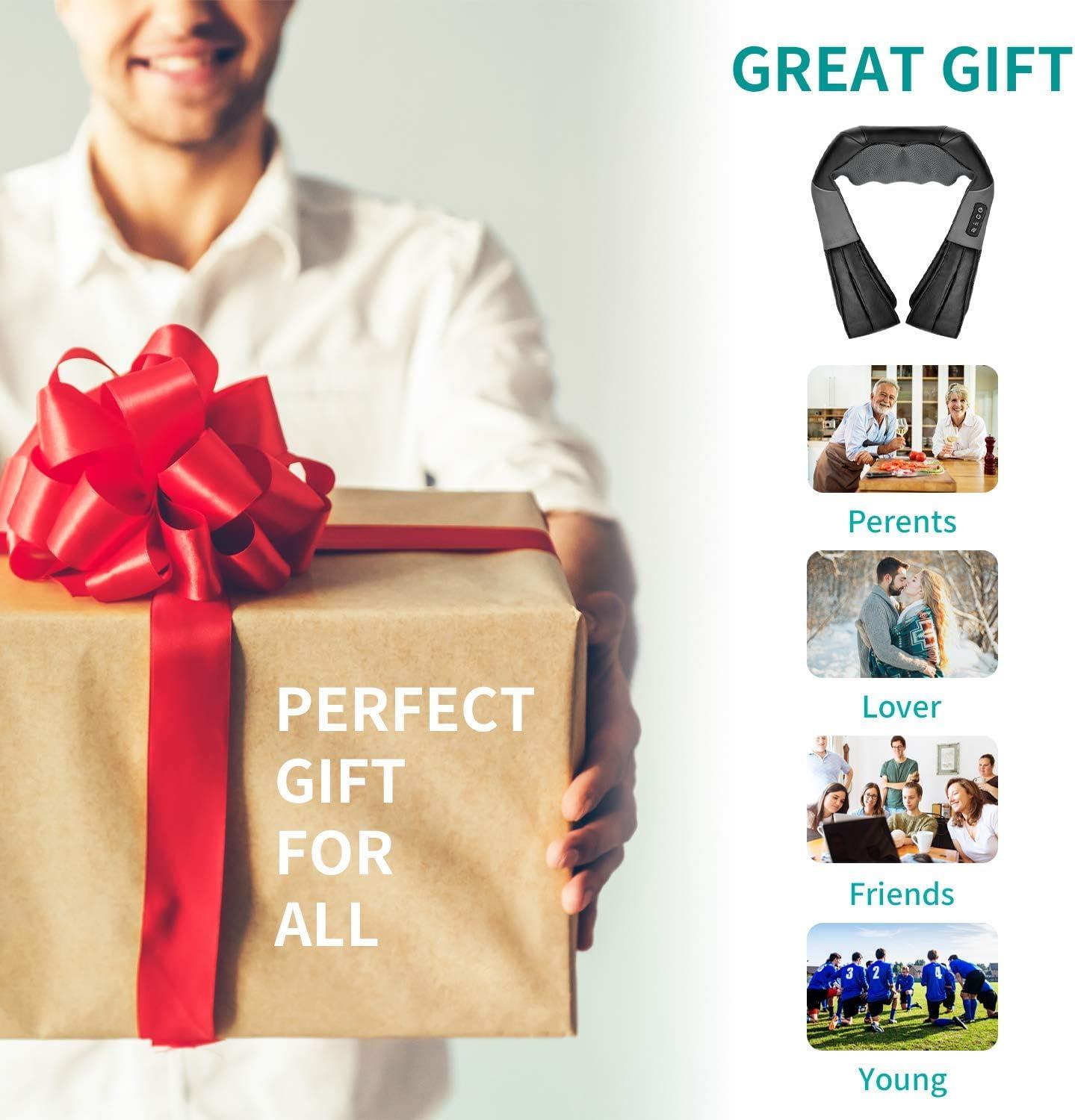 Nekteck Nekteck Shiatsu Neck and Back Massager with Soothing Heat, Electric Deep Tissue 3D Kneading Massage Pillow for Shoulder, Leg, Body Muscle Pain Relief, Home, Office, and Car Use