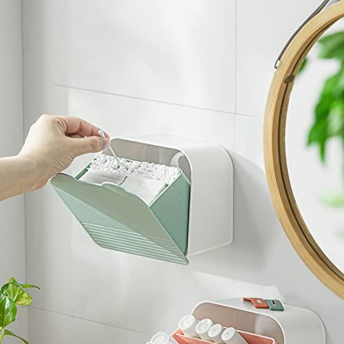Tuciyke Sanitary Napkin Storage Container,Plastic Portable Sanitary Napkin Organizer Box for Bathroom 6x6x3.5 inches First Period Bag for Girls,Women,Ladies(Green)
