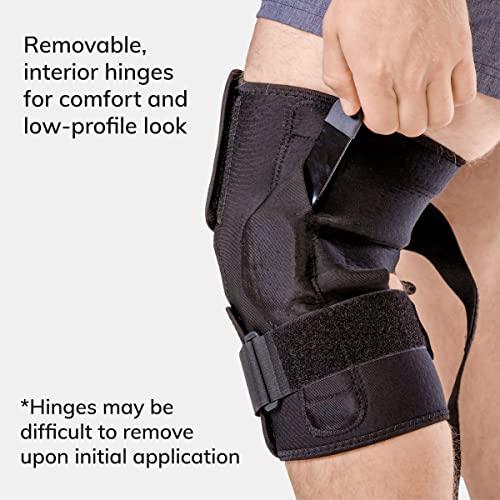 BraceAbility BraceAbility Plus Size Torn Meniscus ROM Knee Brace - Hinged Post Surgery Support with Flexion Extension Control for Hyperextension Locking, Ligament PCL or ACL Tears, Osteoarthritis Relief (5XL)