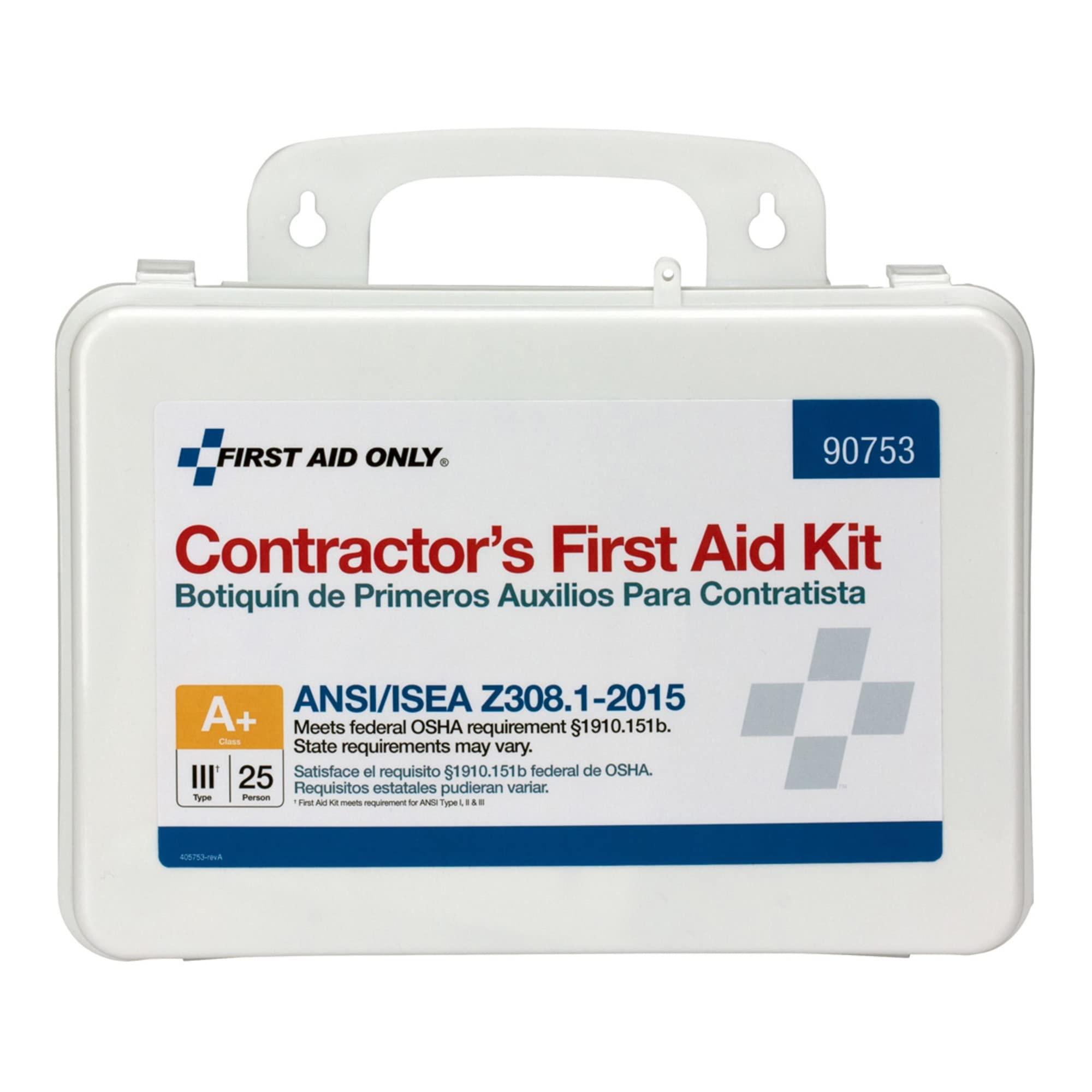 First Aid Only First Aid Only 25-Person Contractor First Aid Kit, White, 128 Pieces