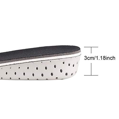 Sonew Invisible Height Increase Insoles, 3Sizes Sport Shock Absorbing Breathable Heel Lift Insert Shoes Pad for Men and Women (Black)(3CM)