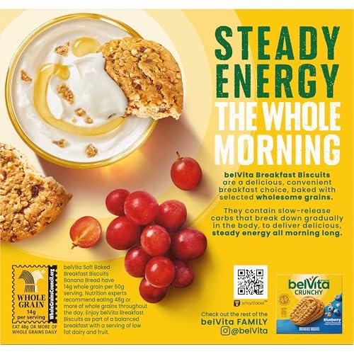 Belvita belVita Soft Baked Banana Bread Breakfast Biscuits, Chewy Breakfast Bars, 6 Boxes of 5 Packs (1 Biscuit Per Pack)