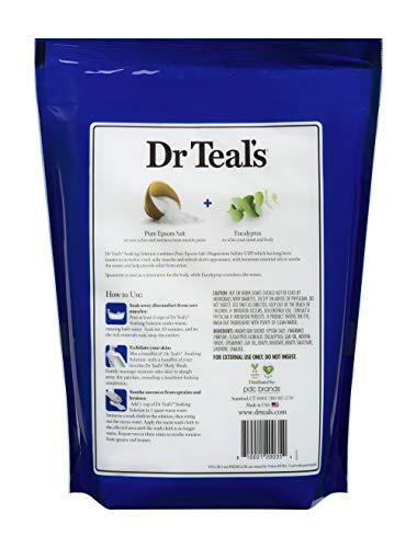 Dr Teal's Dr. Teal's Eucalyptus & Spearmint Soaking Solution (1 Bag, 7lb) - Blended with Pure Epsom Salt - Stimulate and Soothe The Senses - Ease Pain & Soreness in The Body at Home - Value Size Bag