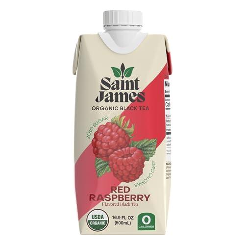 Saint James Saint James Iced Tea | Organic Black Tea | Organic, Non-GMO Black Tea, 12 Pack (16.9oz each) (Red Raspberry)