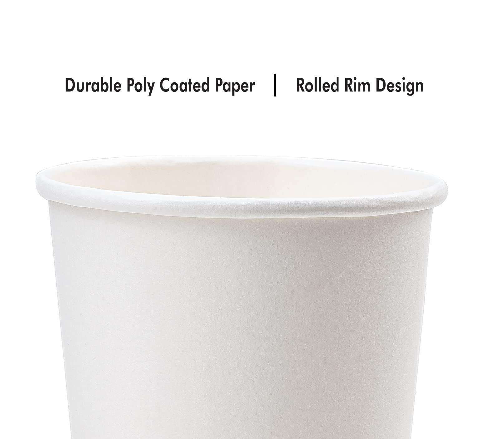 Bluetable Coffee Cups 10 oz. Bulk Hot Paper Cups 1000 Case - Disposable Tea Cups 10oz Hot Beverage Hot Chocolate Hot Drink Cups for Dispenser Sustainable Compostable To Go Paper Cup White [1000 Pack/Case]