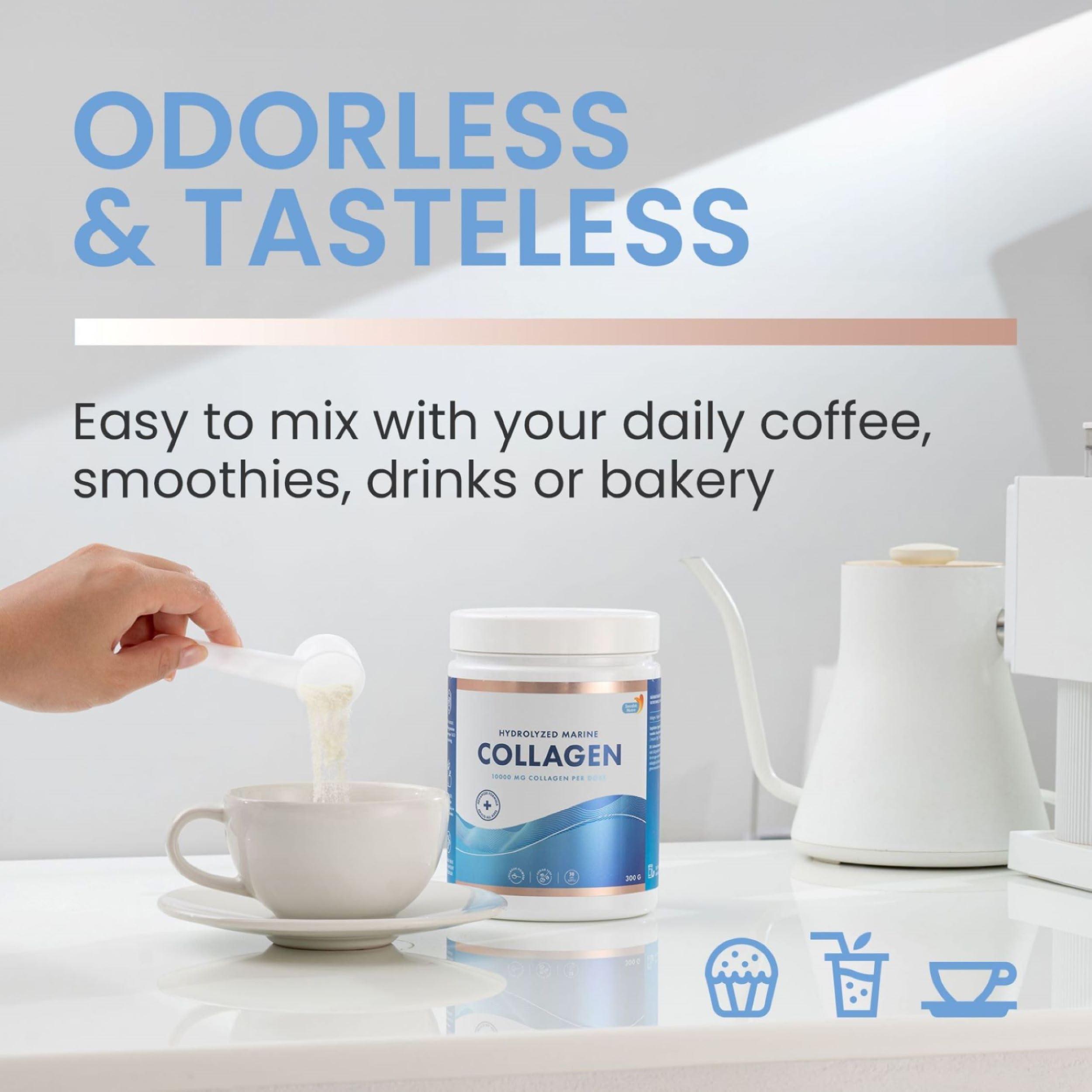 Swedish Nutra Swedish Nutra - 100% Marine Collagen Powder 300g I Hydrolyzed Collagen Powder (Type I & III) I Healthy Skin, Hair & Nails I High Absorption I Odorless & Unflavoured I Easy Mix