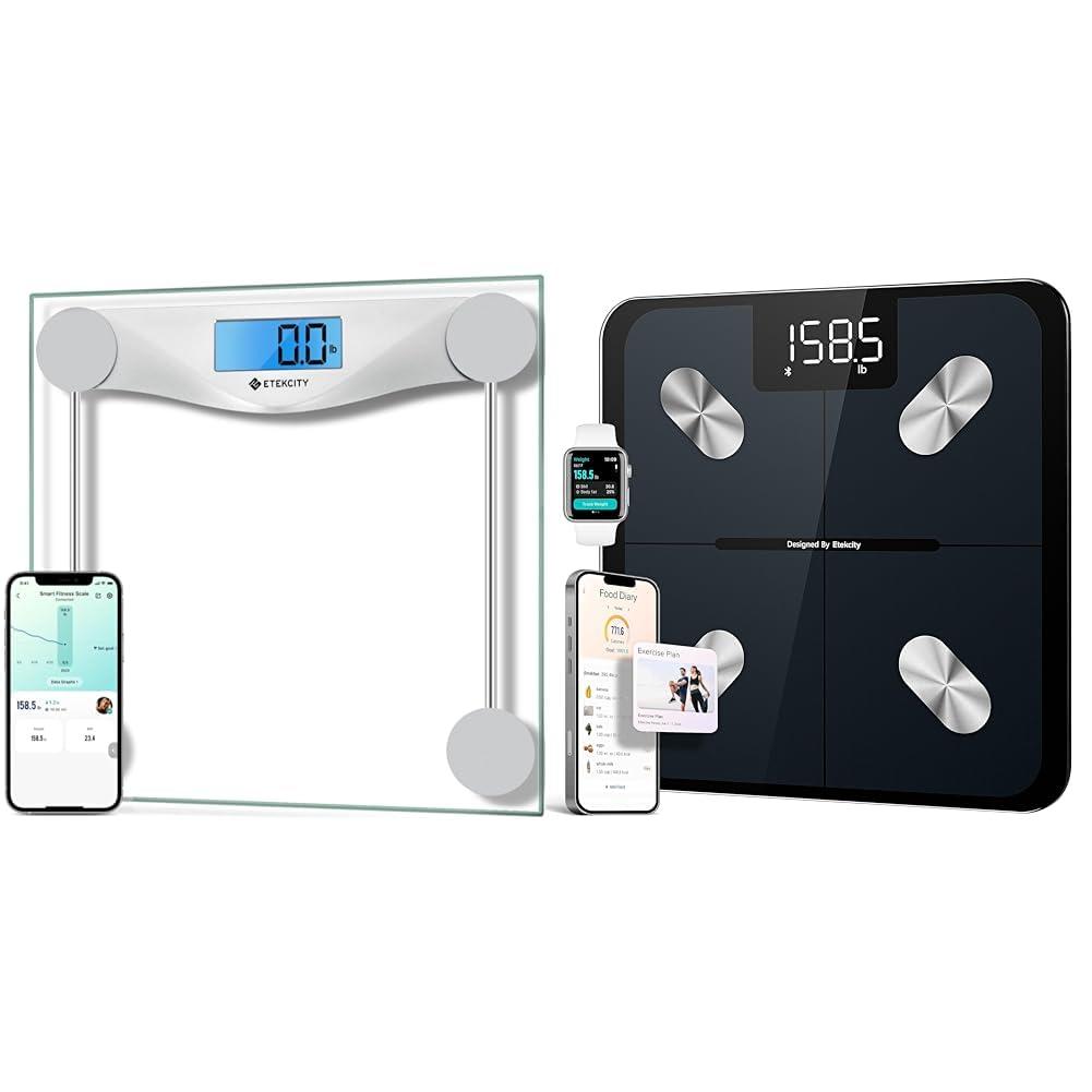 Etekcity Etekcity Digital Body Weight Bathroom Scale, Large Blue LCD Backlight Display & Scale for Body Weight FSA HSA Store Eligible,Smart Bathroom Digital Weighing Machine