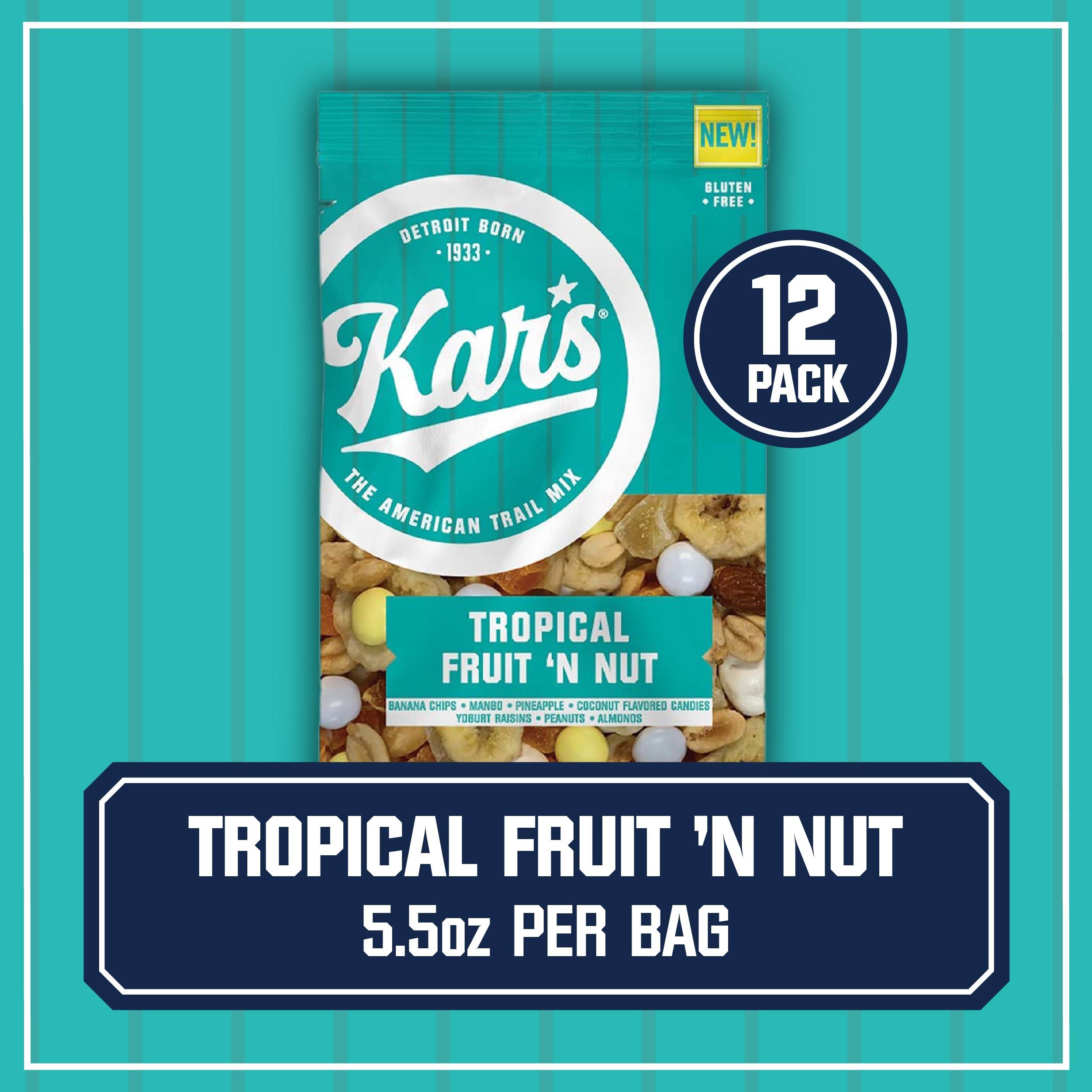 Kar's Kars Nuts Tropical Fruit N Nut Trail Mix, 28 oz Resealable Pouch (Pack of 1), Gluten-Free Snack Mix