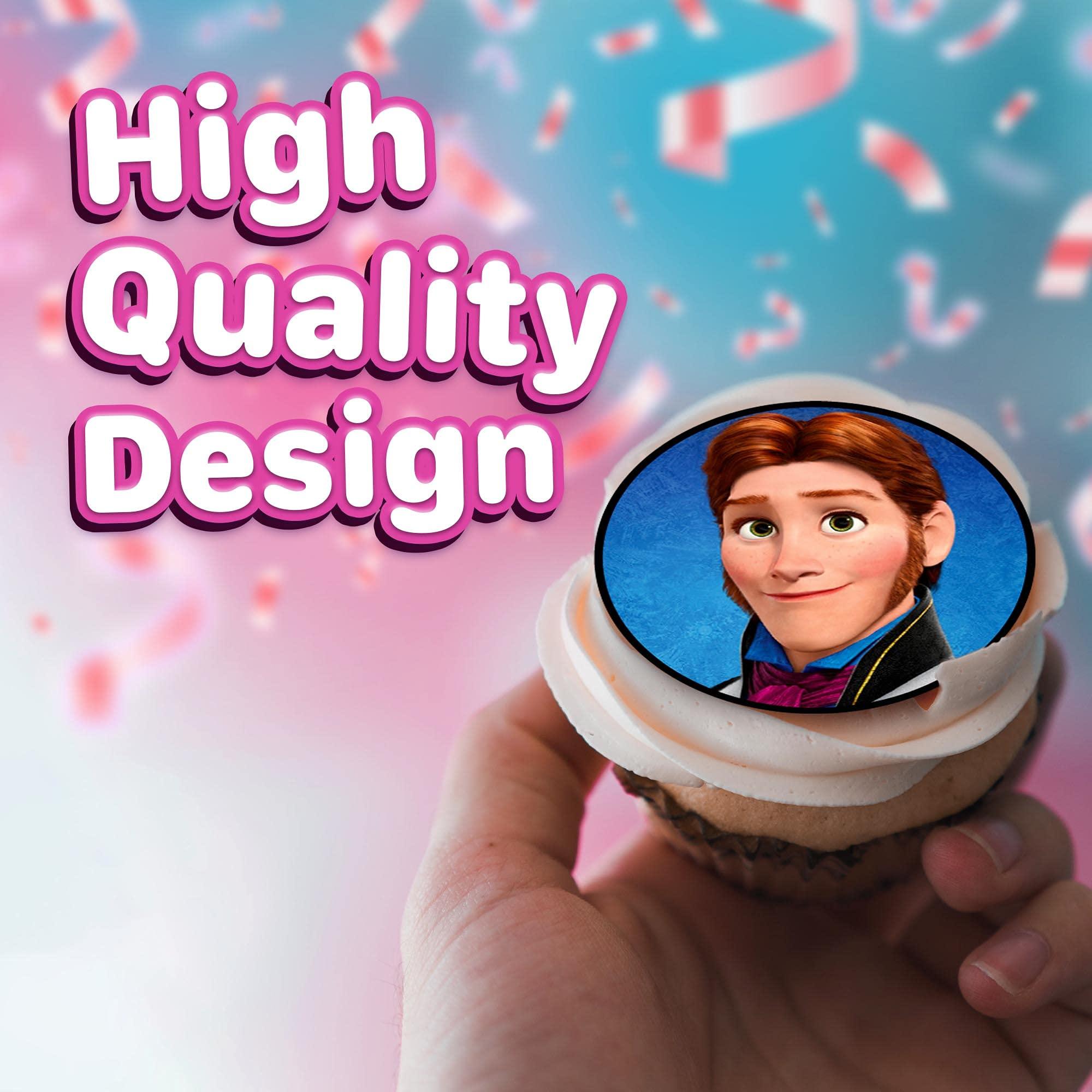 HAPPY CHOICES 30 x Edible Cupcake Toppers Winter Princess Party Collection of Edible Cake Decorations | Uncut Edible Prints on Icing Sheet