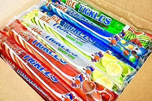 Dollaritem Ice Tickles Giant Freezer Ice Pop Bars, Original Flavors (Pack of 36 - 7oz pops)