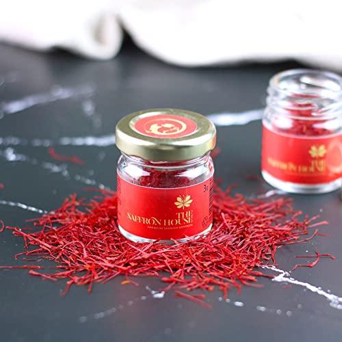 The Saffron House The Saffron House All Red All Natural Genuine Saffron Threads in glass jars - Premium Grade A Saffron (0.1 Ounces - 3 Grams)