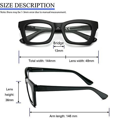 REAVEE REAVEE 3 Pack Oprah Style Reading Glasses for Women Blue Light Blocking, Cute Oversized Square Computer Readers with Spring Hinge 2.25