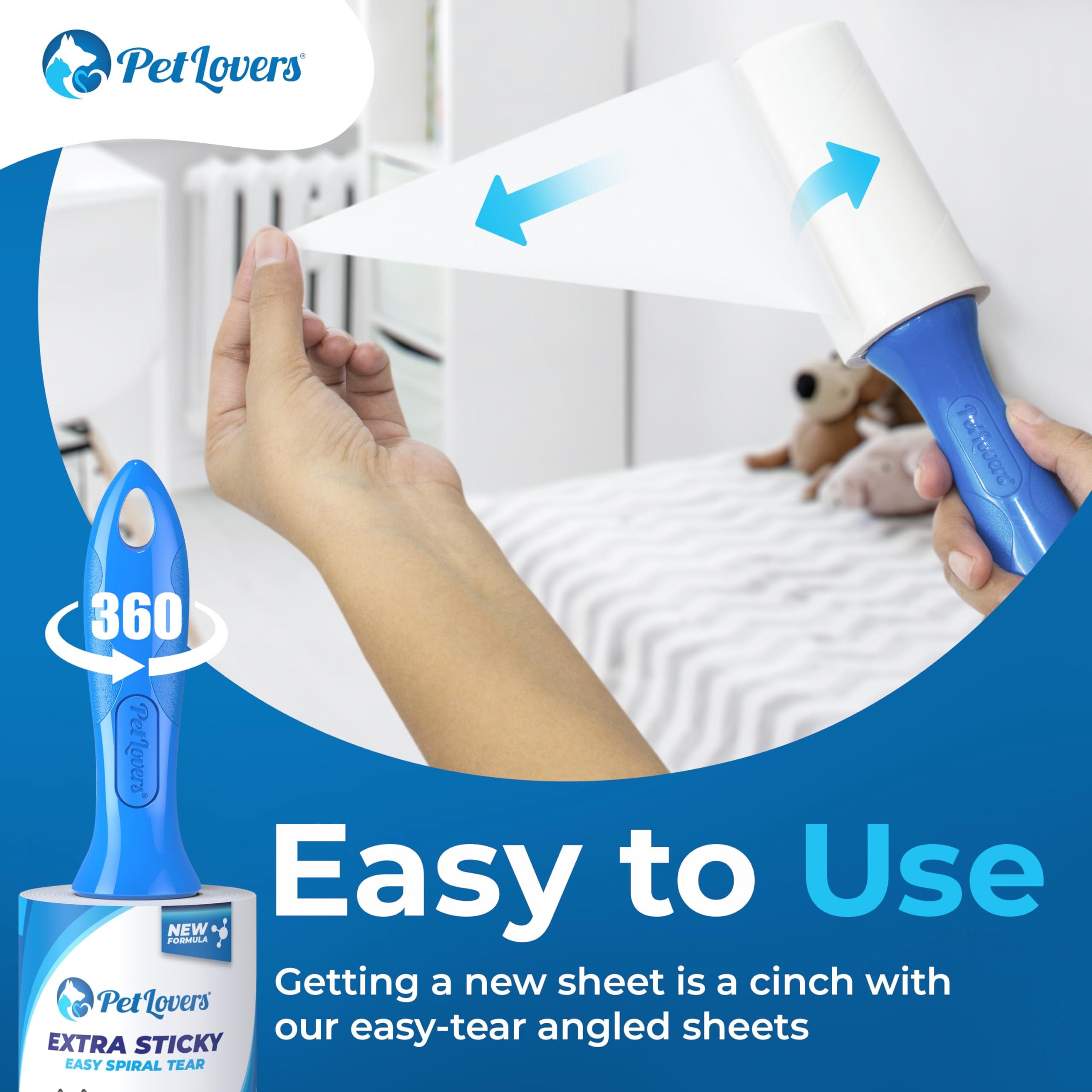 PetLovers PetLovers Extra Sticky Lint Roller Bulk Value Set 3 Rollers 7 Refills 1,000 Sheets for Pet Hair Removal, Dog and Cat Lint Remover