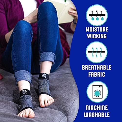 Bitly Bitly Plantar Fasciitis Compression Socks for Women & Men - Best Ankle Compression Sleeve, Nano Brace for Everyday Use - Provides Arch Support & Heel Pain Relief (White, Medium)