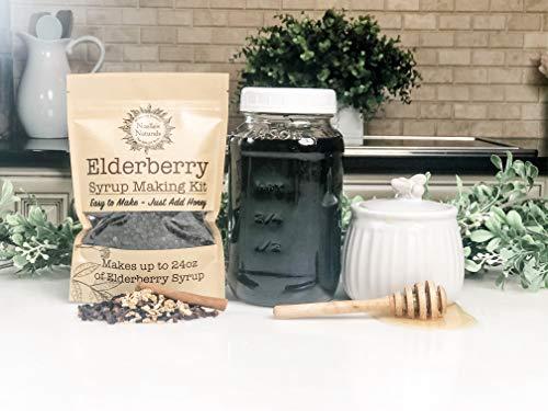 Noelle's Naturals Organic Elderberry Syrup Kit - Makes 24oz of Syrup - Includes Free Brew Bag - DIY - Natural Immune Support - Organic Elderberries - Ginger - Cloves - Cinnamon Sticks - Organic Spices