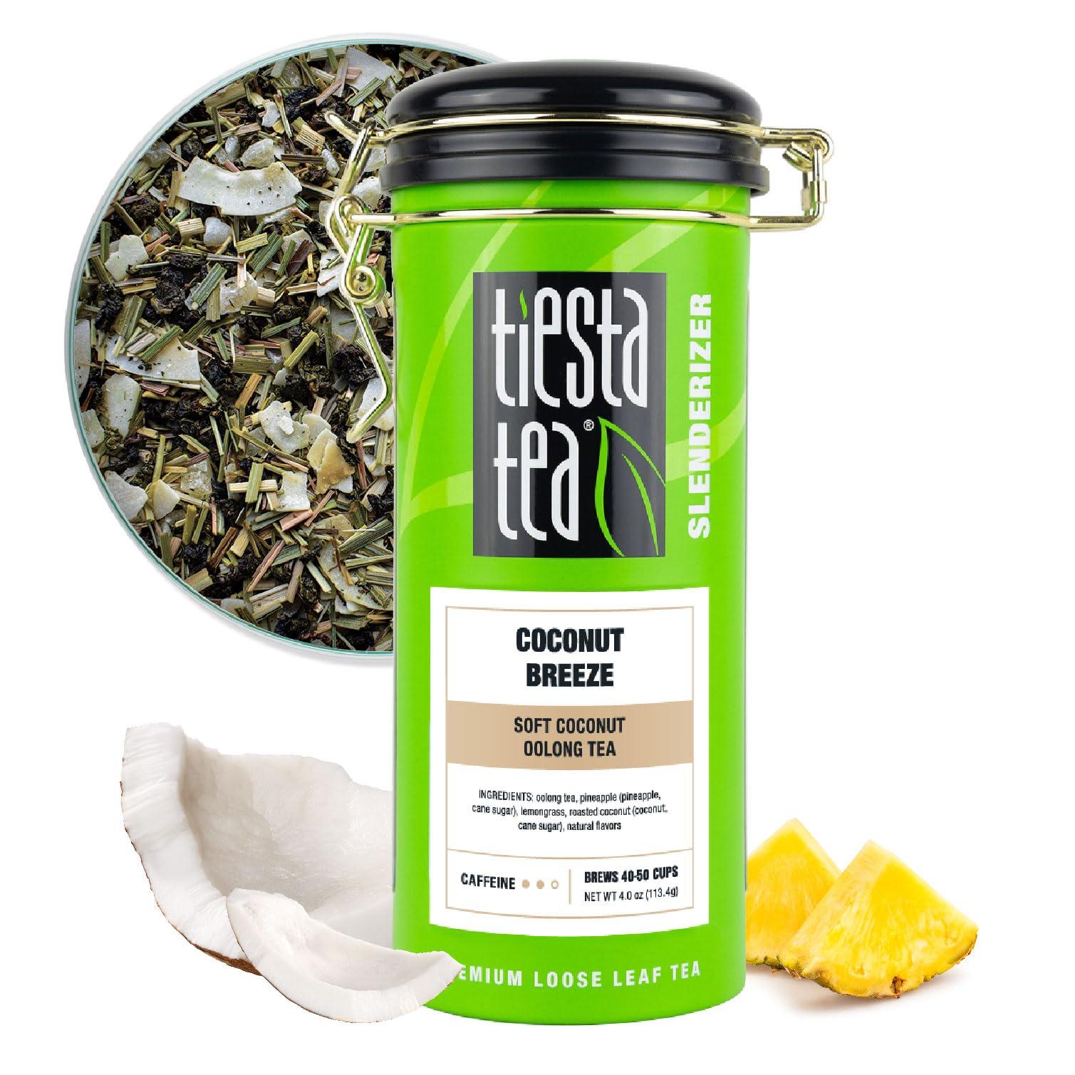 Tiesta Tea Tiesta Tea - Coconut Breeze - Soft Coconut Oolong Tea - Loose Leaf Tea Blend - Medium Caffeinated Oolong Tea - Make Hot or Iced Tea Up to 40-50 Cups - 4 oz Refillable Tin