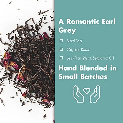 Big Heart Tea Co. Big Heart Tea Co. Tea Bags - Edith Grey - Direct Trade Malawi Caffeinated Black Tea in Zero Plastic Sachets with Small Batch Organic Whole Herbs - Red Rose, Bergamot Oil, 10 Tea Bags