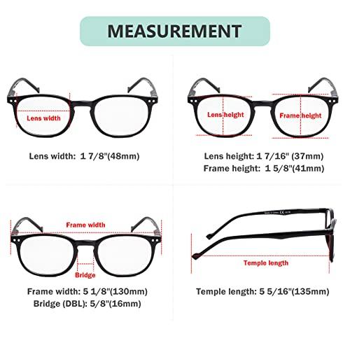 Eyekepper Eyekepper Retro Reading Glasses for Women Reading +2.50 Black Frame Mens Readers Eyeglasses