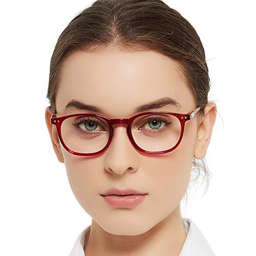 MARE AZZURO MARE AZZURO Round Reading Glasses Women Trendy Readers 0 1.00 1.25 1.50 1.75 2.00 2.25 2.50 2.75 3.00 3.50 4.00 5.00 6.00 (Red, 2.5)