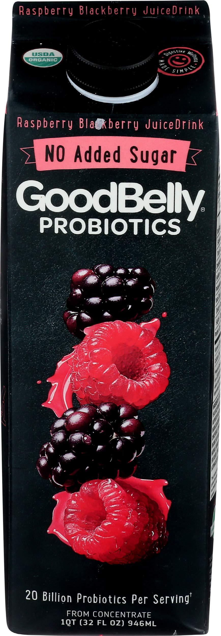 GoodBelly Goodbelly 20 Billion Probiotics Juice Drink, Raspberry Blackberry, 32 Fl Oz (Pack of 6)