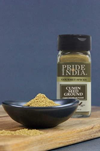 Pride Of India Pride of India Cumin Seed Ground Traditional Indian Spice Seasoning spice for Curries/Lentils/Chicken/Meat Easy to Use 2.4 oz. Small Dual Sifter Bottle