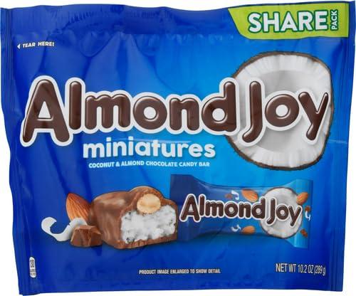 HERSHEY'S ALMOND JOY Miniatures Coconut and Almond Chocolate Candy Share Pack, 10.2 oz