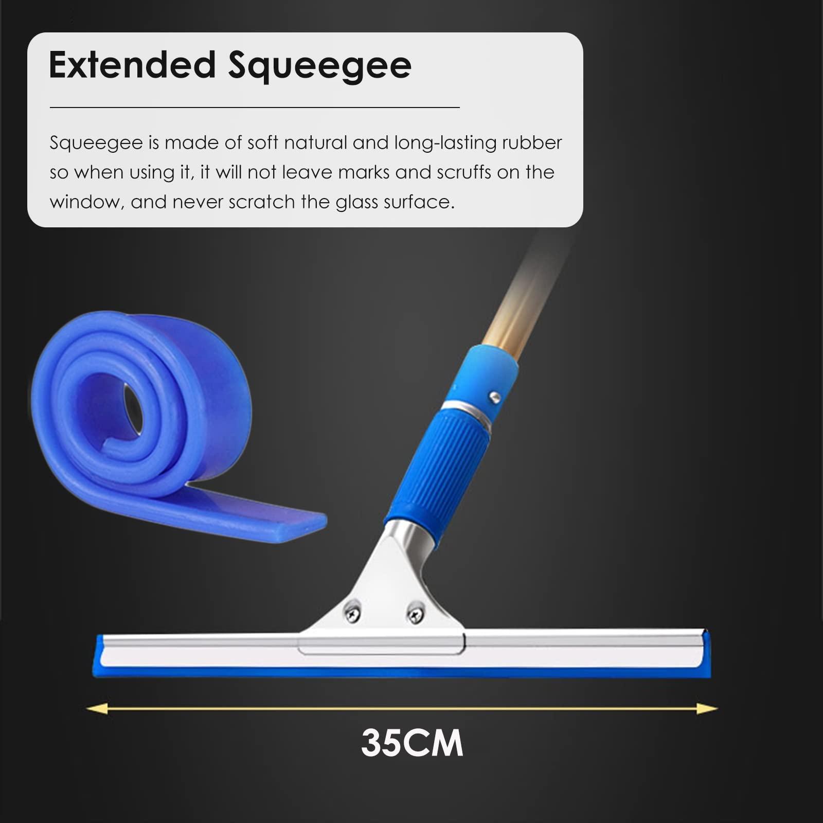 YXXSDP Window Washing Kit with Extension Pole, Window Cleaning Tool & Window Washer Squeegee, for Commercial Hotels Household (Size : Length 11.5m/453inch/37.7ft)