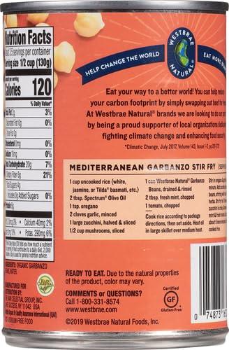 Bush's Best Westbrae Natural Organic Garbanzo Beans, 15 Ounce