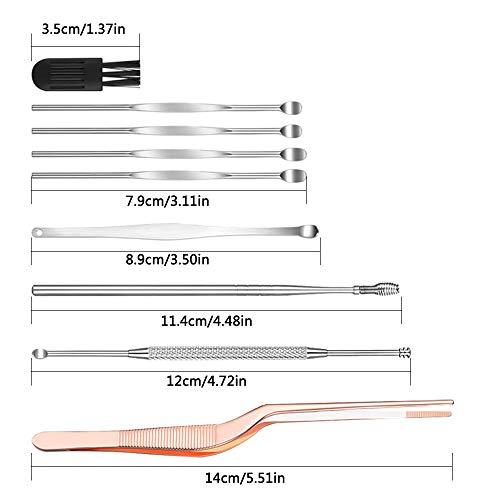 SourceTon 9 Pcs Ear Pick Earwax Removal Kit, SourceTon Ear Cleansing Tool Set, Ear Curette Ear Wax Remover Tool with a Cleaning Brush and Storage Box