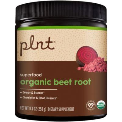 plnt Organic Beet Root Powder ? Superfood - Natural Energy & Healthy Blood Pressure Support (9.1 Oz. / 60 Servings)