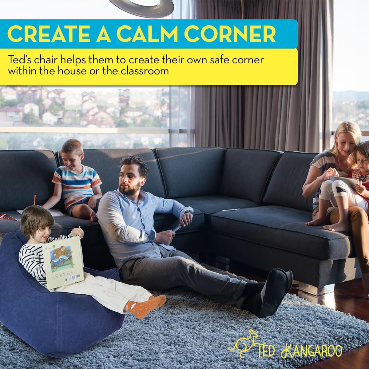 TED KANGAROO TED KANGAROO - Sensory Chair for Kids - Inflatable Peapod for Children, Triangle Chair includes Electric Air Pump