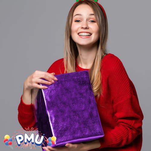 PMU PMU Gift Wrap Mylar Roll - Highly Reflective Metallic Foil Paper - Perfect Wrapping Paper for Gifts, Baskets, Wedding, Birthday, Christmas, Arts & Crafts, Balloon Weights, Purple, 48 Inch X 100 Feet