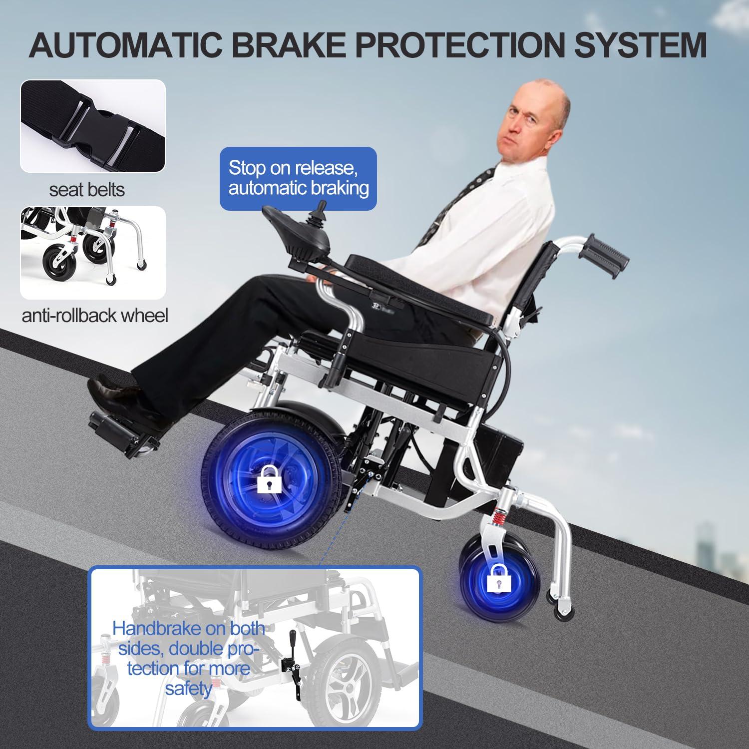 VORDERRY Electric Wheelchair for Adults,Airline Approved Electric Wheelchair,15Miles Long Travel Range, Foldable 500W All Terrain Power Wheelchair,Lightweight Intelligent Motorized Wheelchair for Seniors