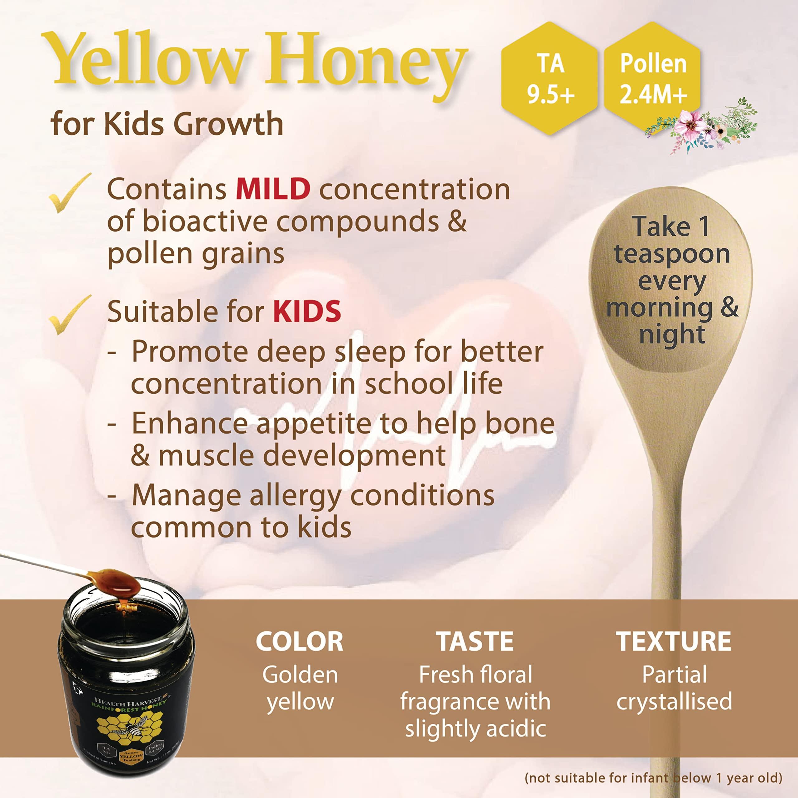 Health Harvest [GIFT CHOICE] Tualang Honey 1.8oz x 3 Jars (Black, Red & Yellow Honey) | TA 9.5+ to 11.5+ | Pollen Count 2.4 M+ to 4.0 M+ | Pollen Variety 100+ | Wild-ripening on 250ft Treetop | Raw, Unpasteurised, Unfiltered